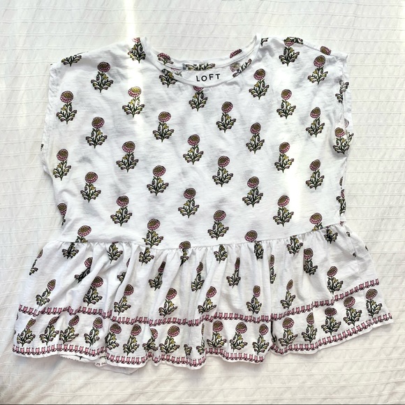 LOFT Peony Peplum tee - Picture 4 of 4